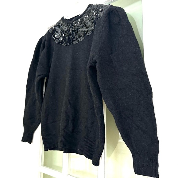 Vintage Black Lambswool Sweater, Petite S/M, Bay Club, EUC - Picture 7 of 10